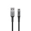 Goobay USB-C to USB-A Textile 1m Cable with Metal Plugs - Space Grey/Silver