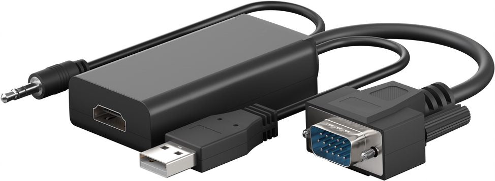 Goobay VGA to HDMI Converter with 3.5 mm Jack Audio