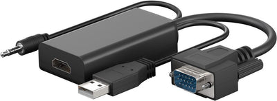 Goobay VGA to HDMI Converter with 3.5 mm Jack Audio
