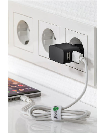 Goobay 12W Dual USB Charger Black - additional view