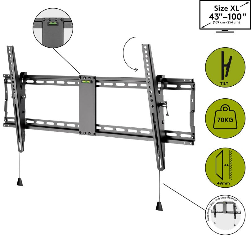 Goobay TV Wall Mount Pro Tilt Xl For Tvs From 43 To 100 Tiltable Up To 70 Kg - additional view