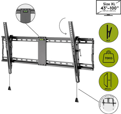 Goobay TV Wall Mount Pro Tilt Xl For Tvs From 43 To 100 Tiltable Up To 70 Kg - additional view