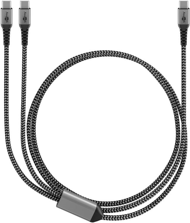 Goobay USB C Textile 60W PD 1 5M Cable Black Grey - additional view