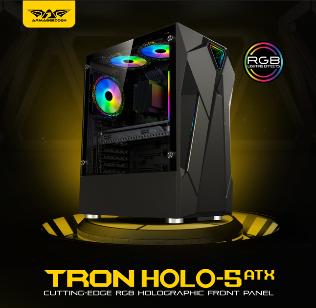 Armaggeddon Tron Holo 5 ATX Gaming Case Black - additional view