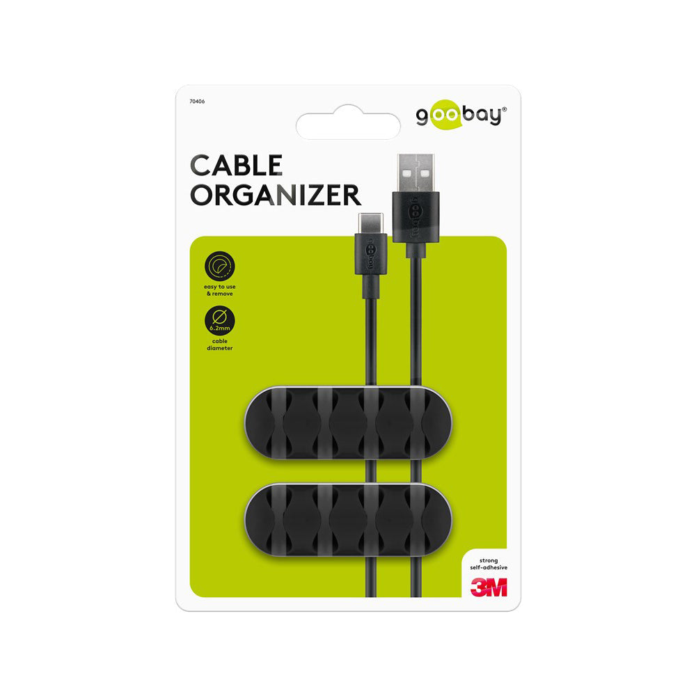 Goobay Cable Management 4 Slots 2 Piece Set Black - additional view