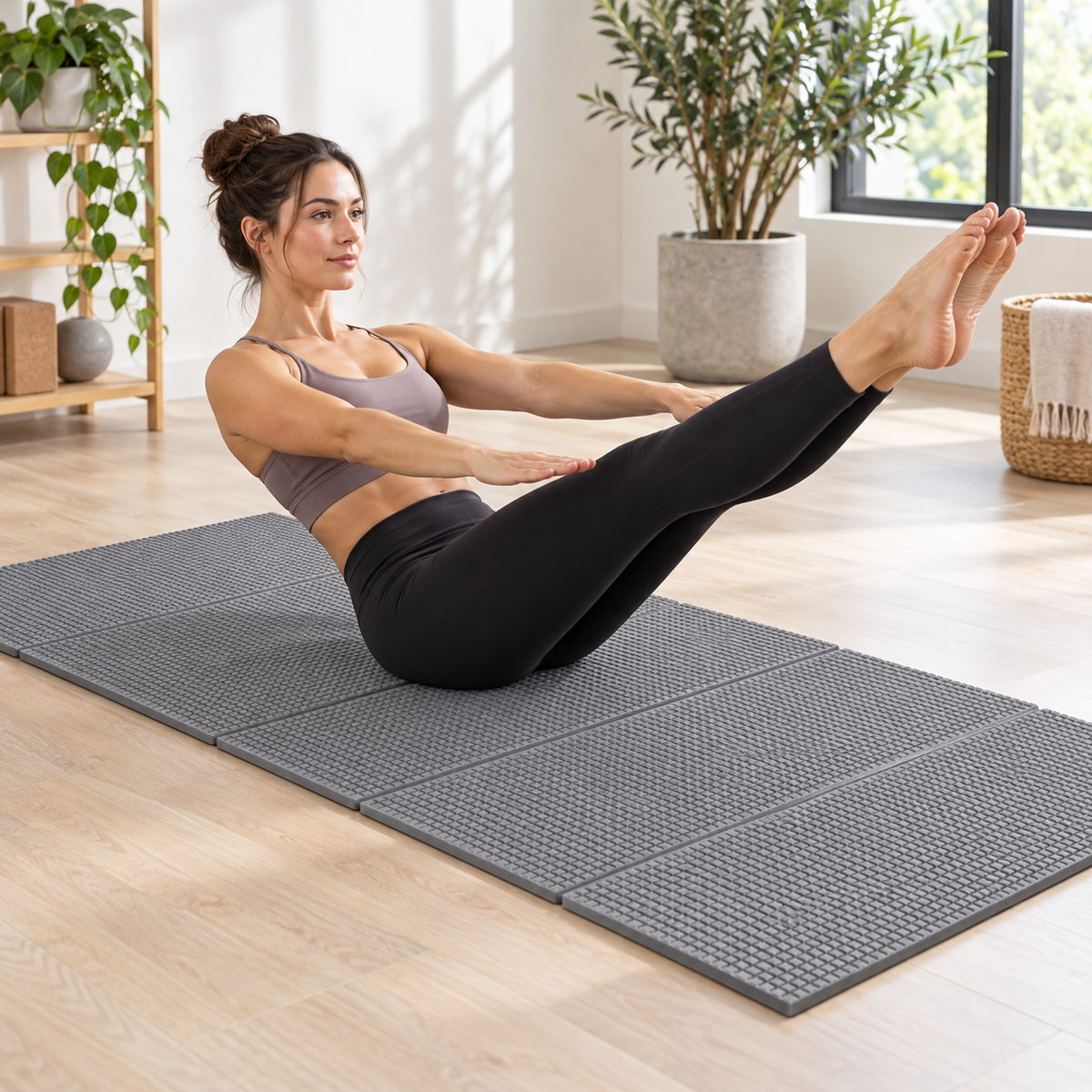 Foldable EVA Exercise Mat (5mm) - Grey