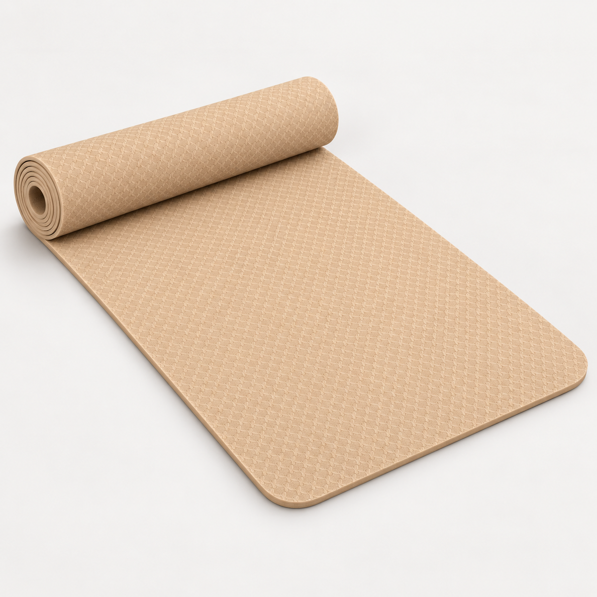 Textured Yoga & Exercise Mat – Non-Slip Fitness Mat (1830*610*8mm) - Beige