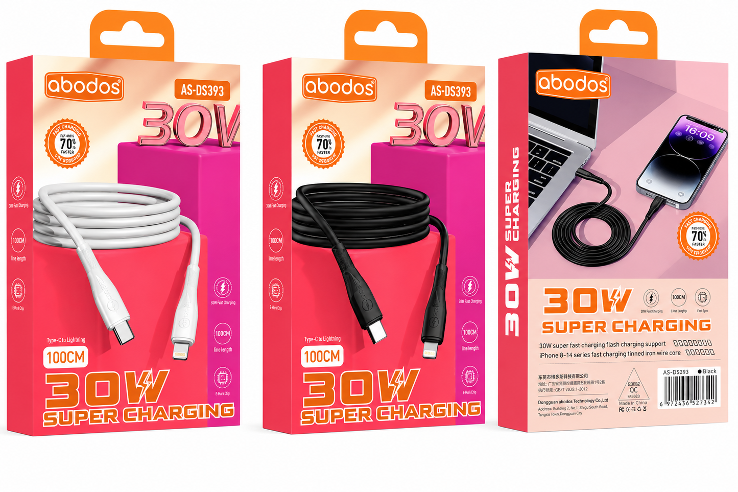 Abodos AS-DS393 36W Type-C ~ iPhone Cable