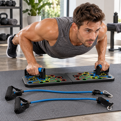 Multi-Functional Push-Up Board & Resistance Band Set