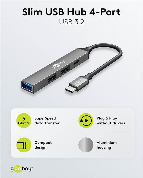 Goobay Slim 4 Port Type C USB Hub - additional view