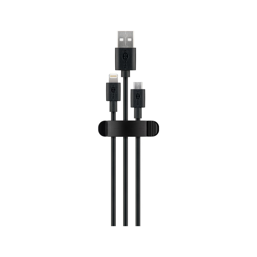 Goobay Cable Management Clip 3 Slots 3 Piece Set Black - additional view