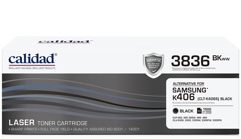 Calidad 3836-BKWW Black Toner alternative for SAMSUNG MLTK406S