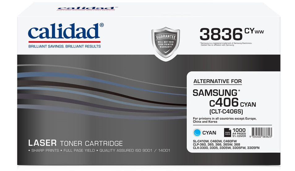 Calidad 3836-CYWW Cyan Toner alternative for SAMSUNG MLTK406S