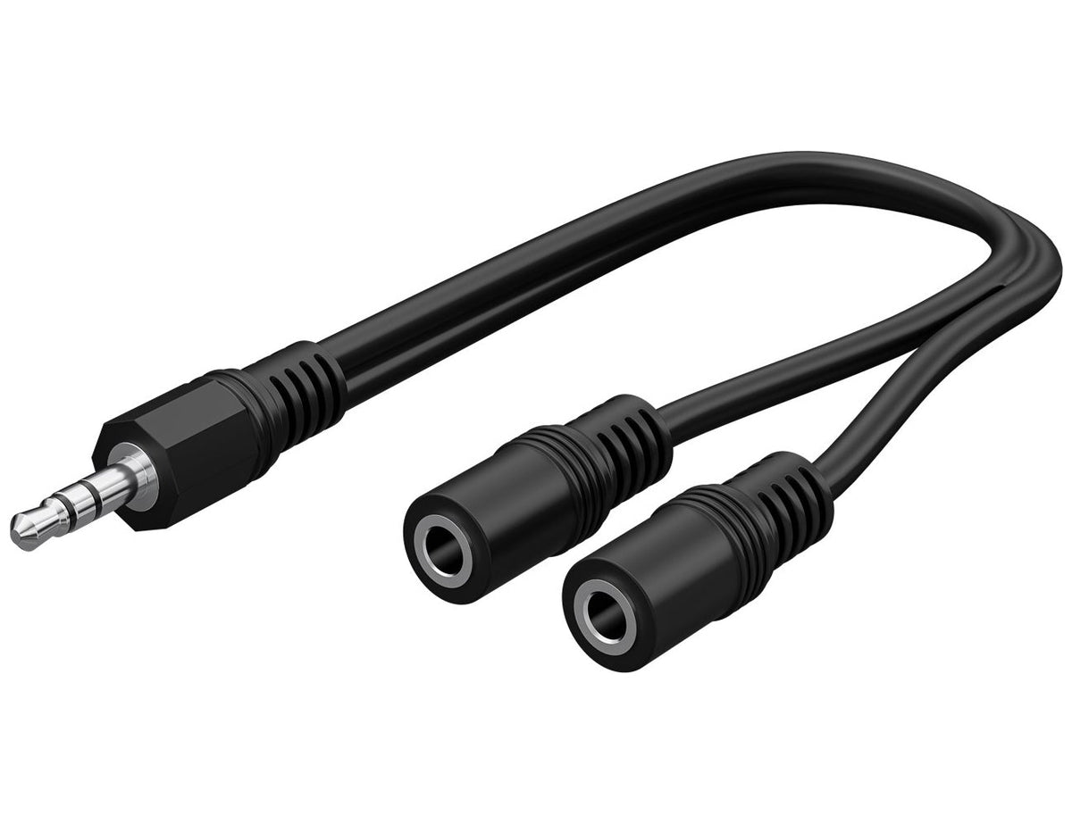 Goobay 3 5 mm Audio Y Cable Adapter 1X Male To 2X Female Stereo - additional view