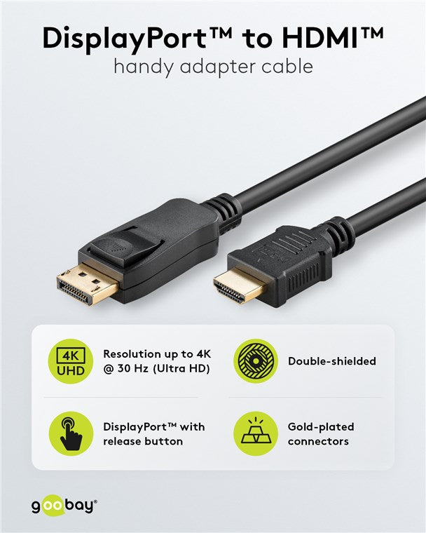Goobay Displayport To HDMI 1M Cable - additional view