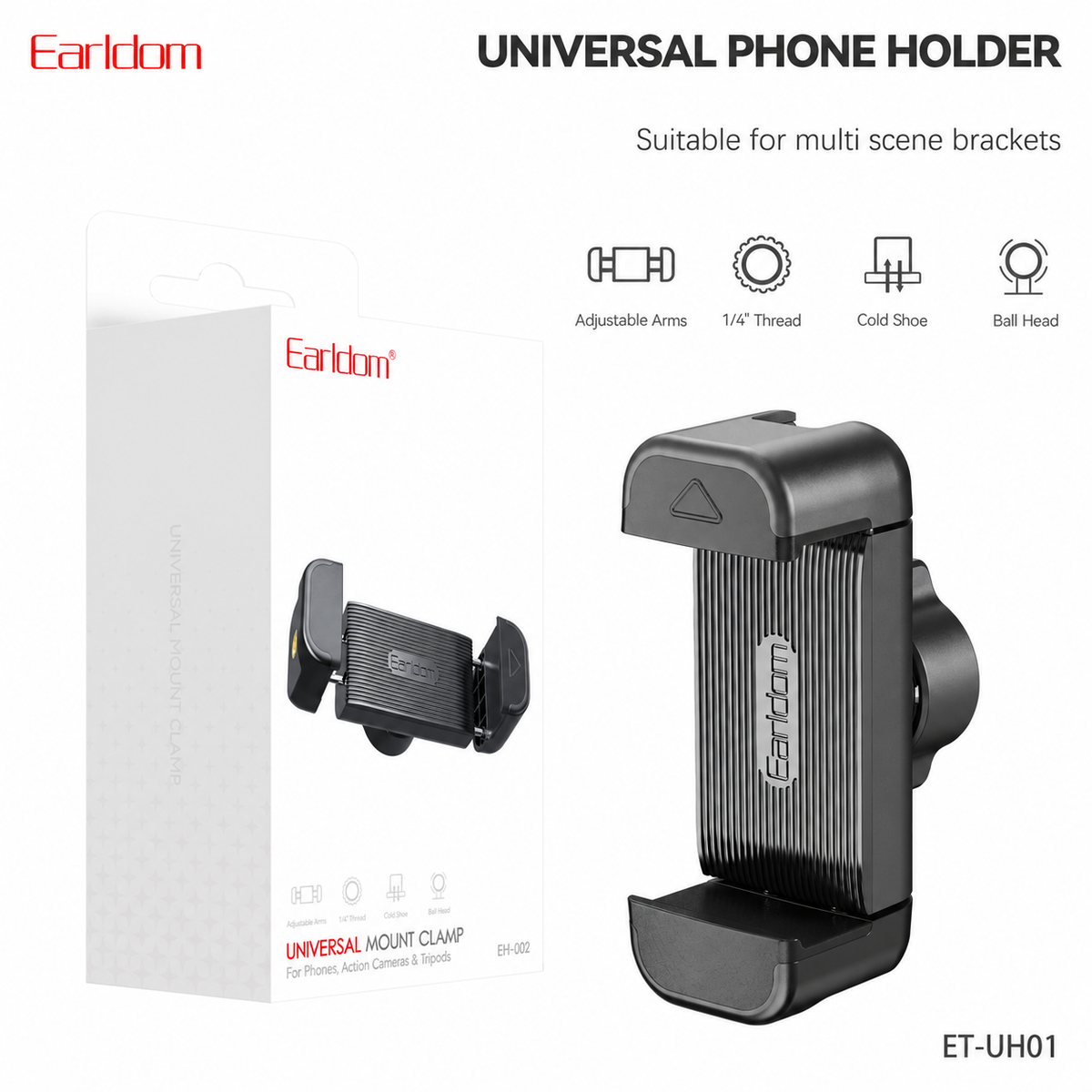 Earldom Universal Phone Holder with Cold Shoe Mount