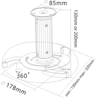 Goobay Projector Ceiling Mount M For Small To Medium Projectors - additional view