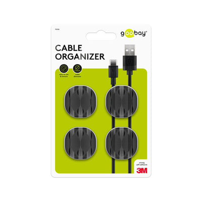 Goobay Cable Management 3 Slots 4-Piece Set - Black