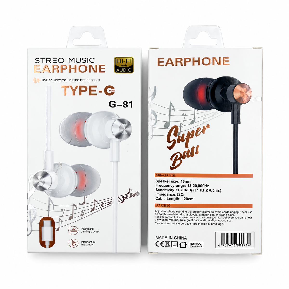 G-81 Type-C Wired In-Ear Earphones