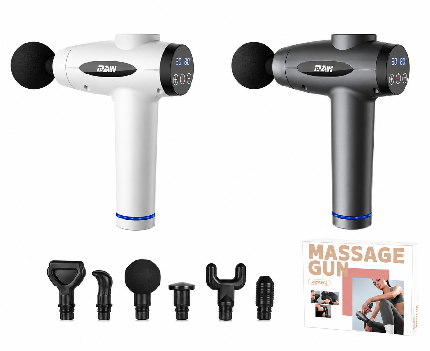 Percussion Massage Gun with 6 Massage Heads