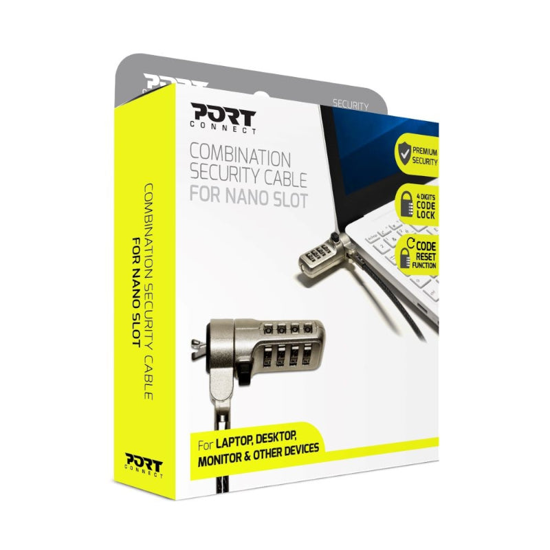 Port Connect Nano Slot Security Combination Cable