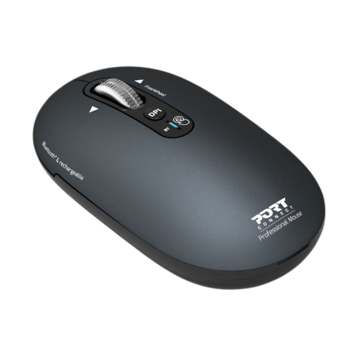 Port Connect PURE MAC Rechargeable Wireless and Bluetooth Mouse - Shadow