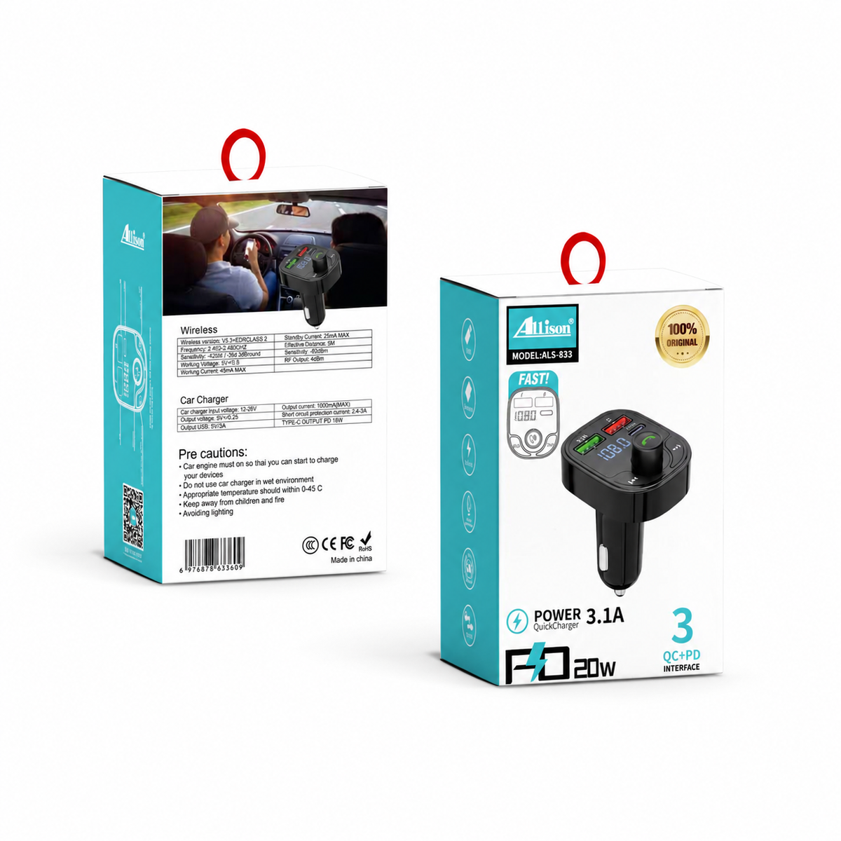 Allison ALS-833 Bluetooth Car FM Transmitter