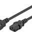 Goobay Power Extension 2m Lead with C13 socket and C14 plug - Black