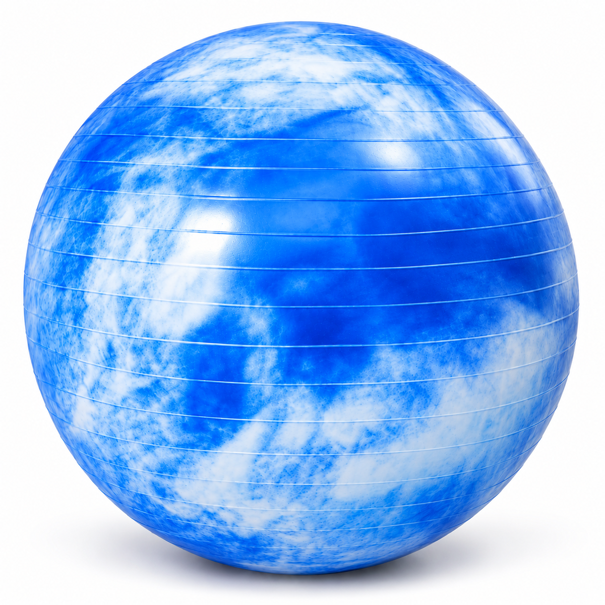 Cloud-Pattern Fitness Stability Exercise Ball - Blue
