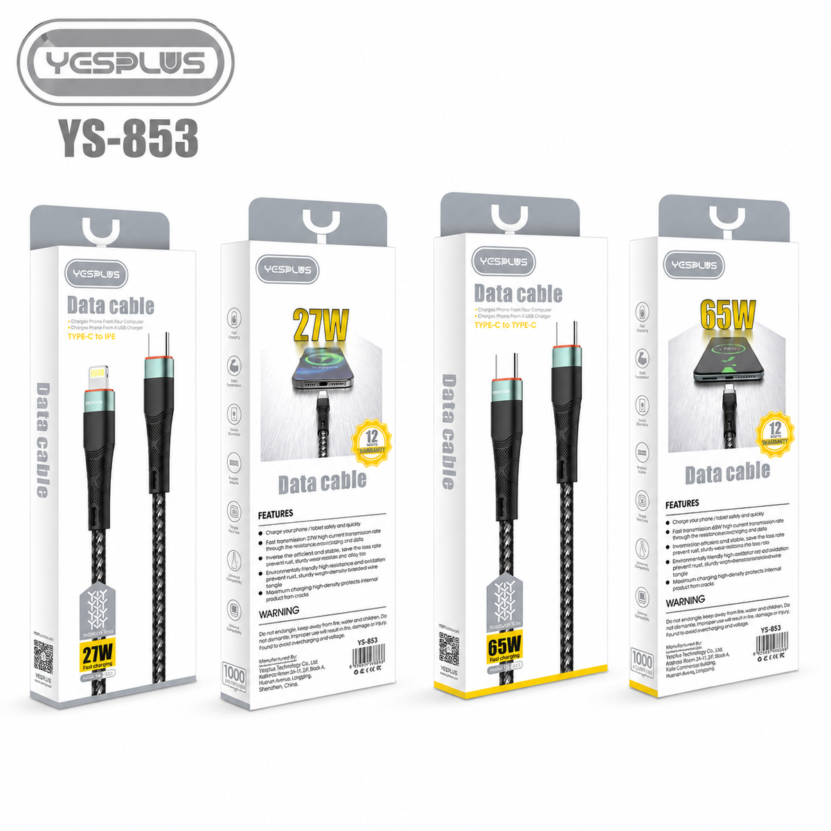 YESPLUS YS-845 2.4A iPhone Cable