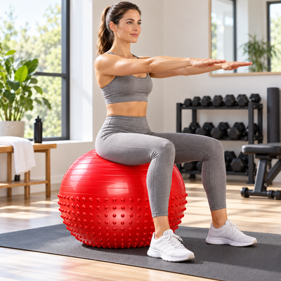 Spiky Massage & Exercise Ball - Red