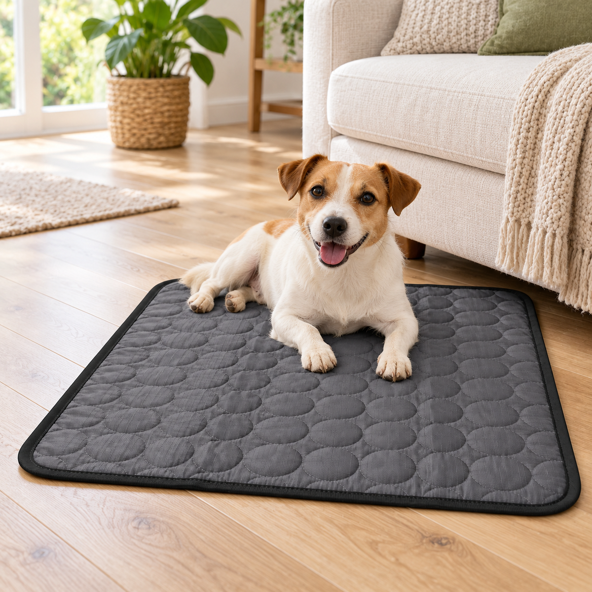 Ice-Silk Cooling Mat for Dogs & Cats – Medium 60 × 50 cm - Grey