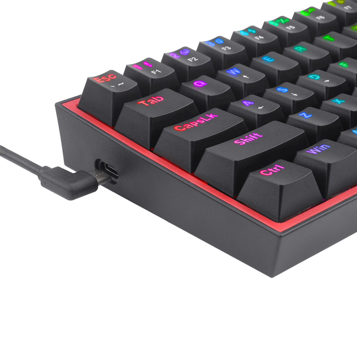 Redragon K617 FIZZ 60% Wired RGB Gaming Keyboard - Black