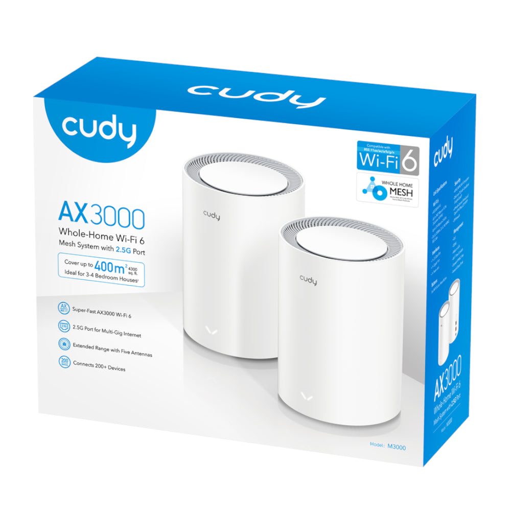 Cudy AX3000 Wi-Fi 6 Mesh Kit 2 Pack - White
