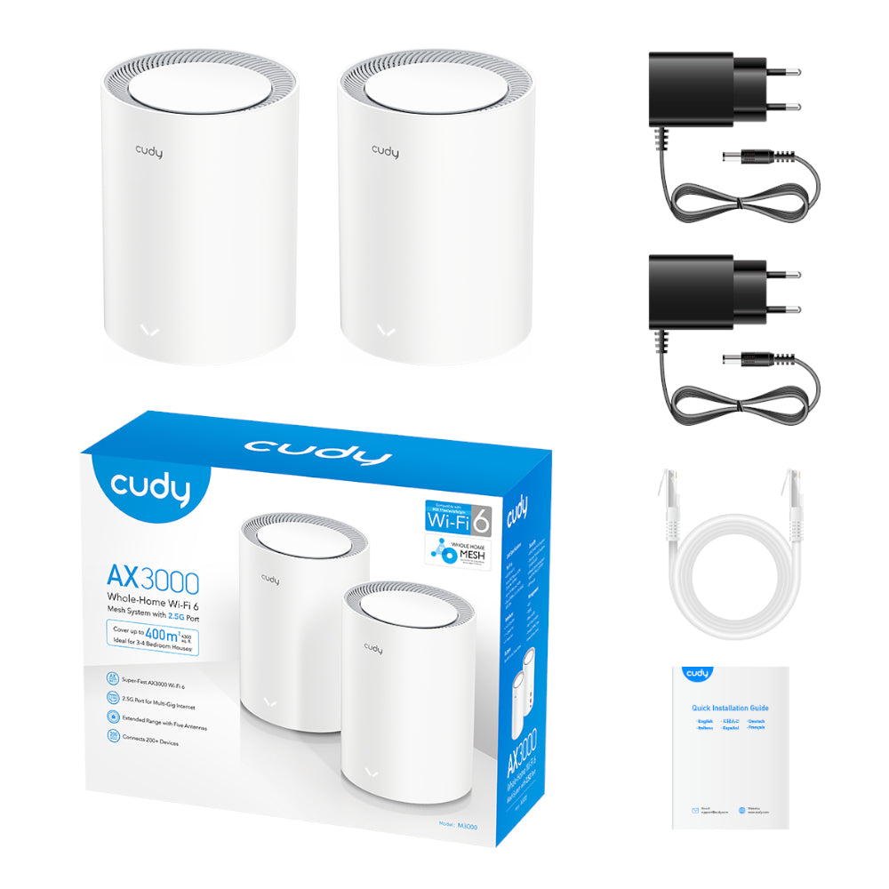 Cudy AX3000 Wi-Fi 6 Mesh Kit 2 Pack - White