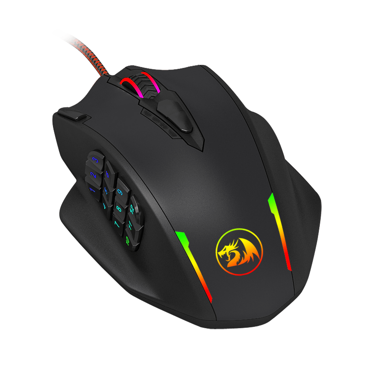 REDRAGON IMPACT 12400DPI MMO Gaming Mouse - Black