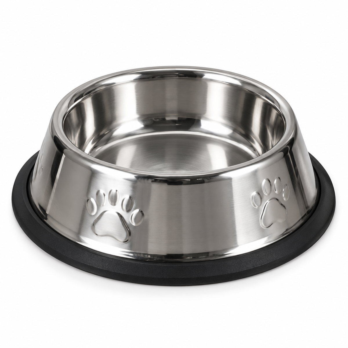 Stainless Steel Dog Bowl with Paw Print