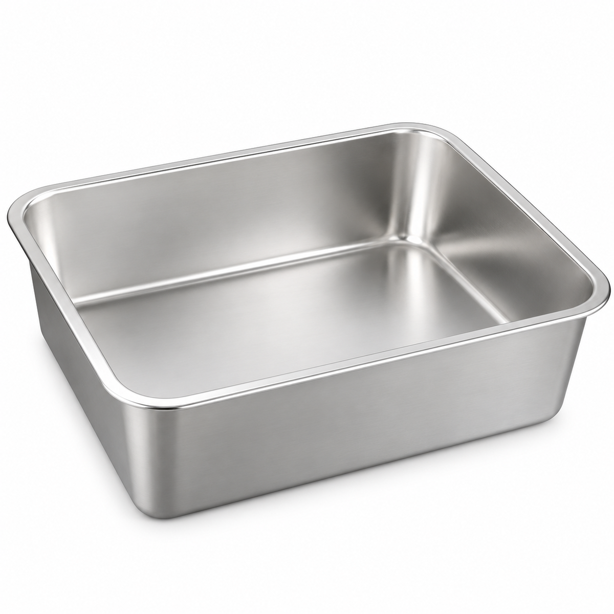 Stainless Steel Cat Litter Box – Medium 50 × 35 × 15 cm