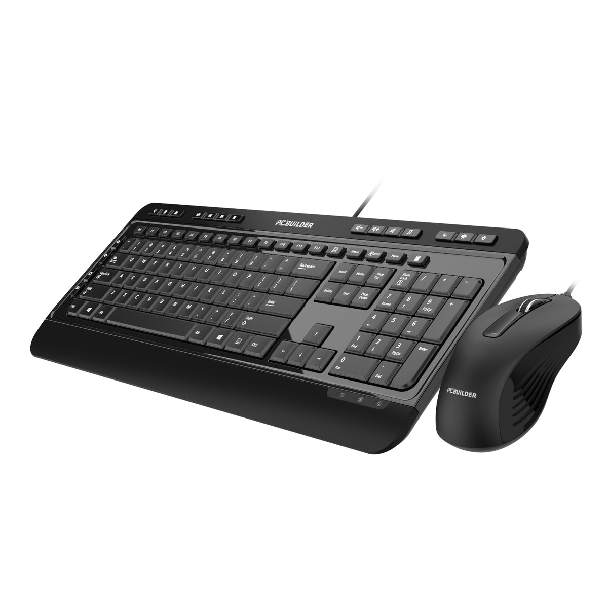 PCBuilder ALPHA Silent Wired Keyboard and Mouse Combo