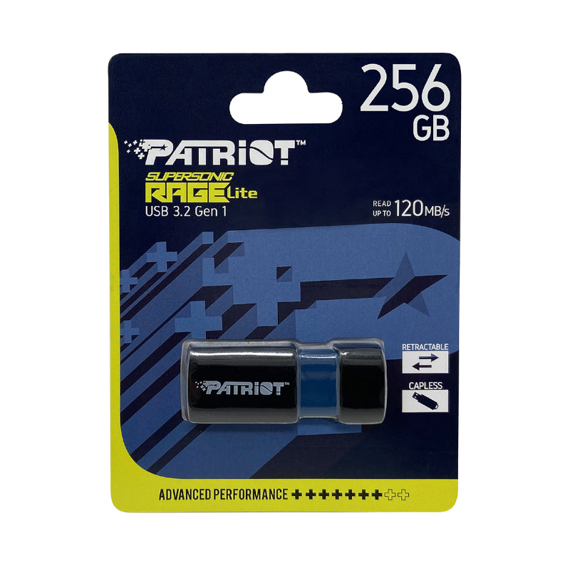 Patriot Rage Lite 256GB USB3.2 Flash Drive - Black