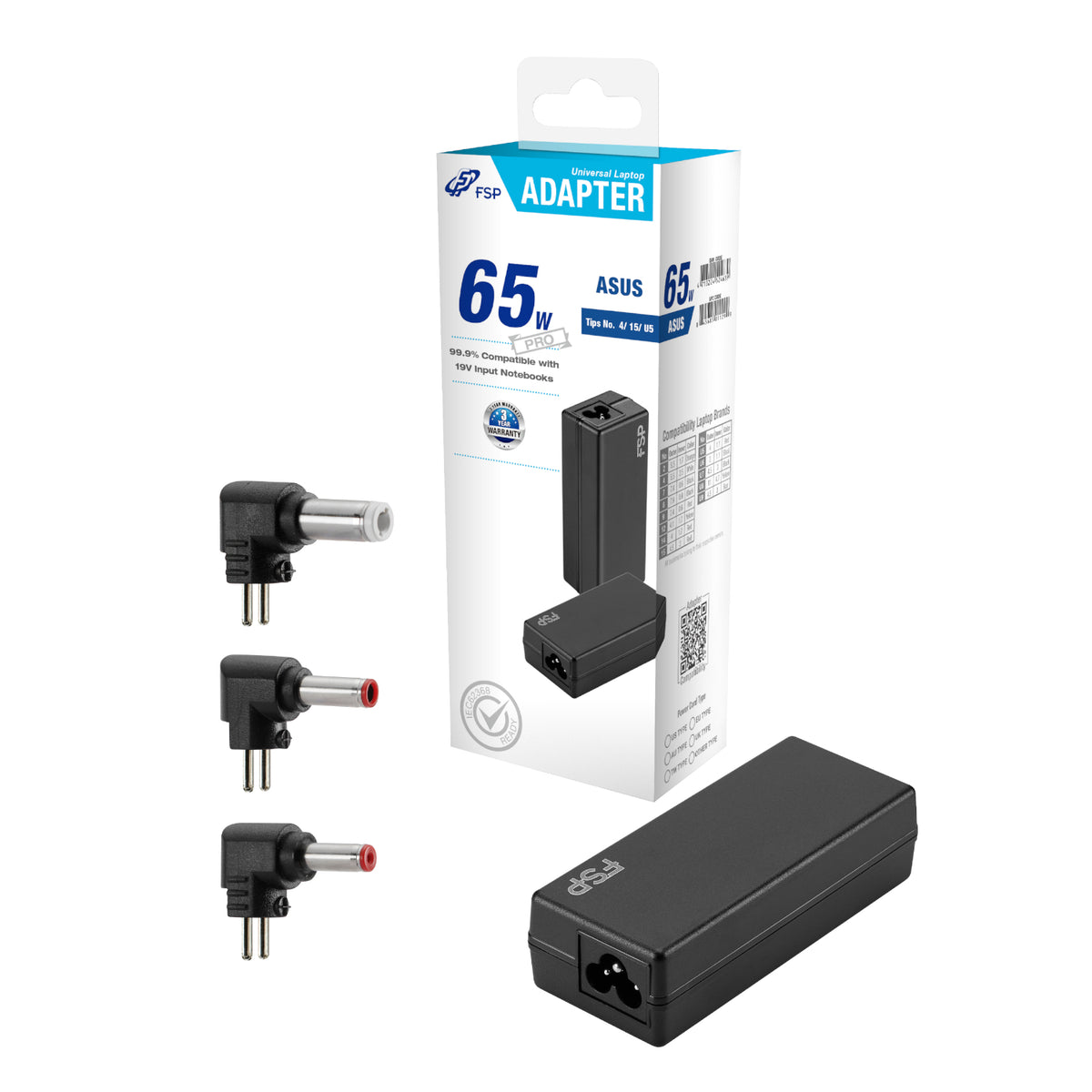 FSP PRO 65W Universal Laptop Adapter – Asus