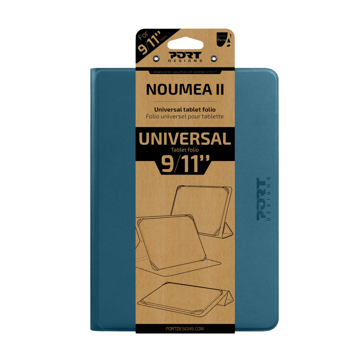 Port Designs Noumea II Universal 9/11" Tablet Folio – Blue
