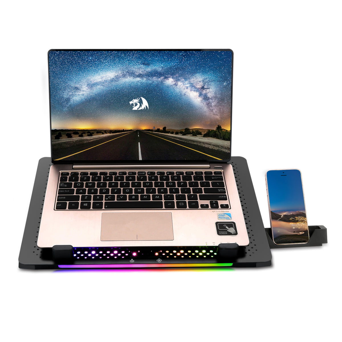 REDRAGON Dual USB 5 Fan RGB Gaming Notebook Stand