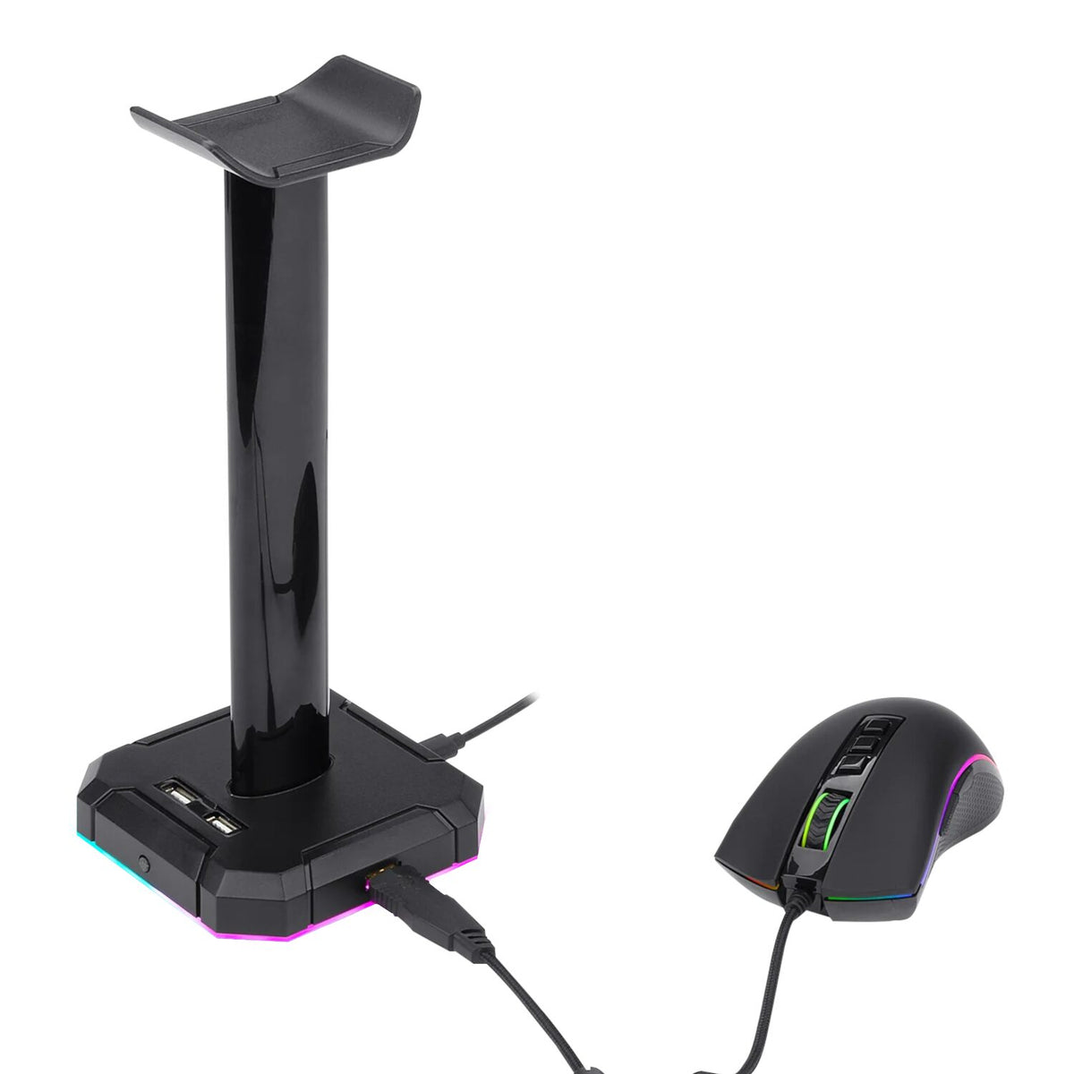 Redragon HA300 Scepter Pro RGB Headset Stand with USB Hub (4 x USB 2.0, RGB Lighting)