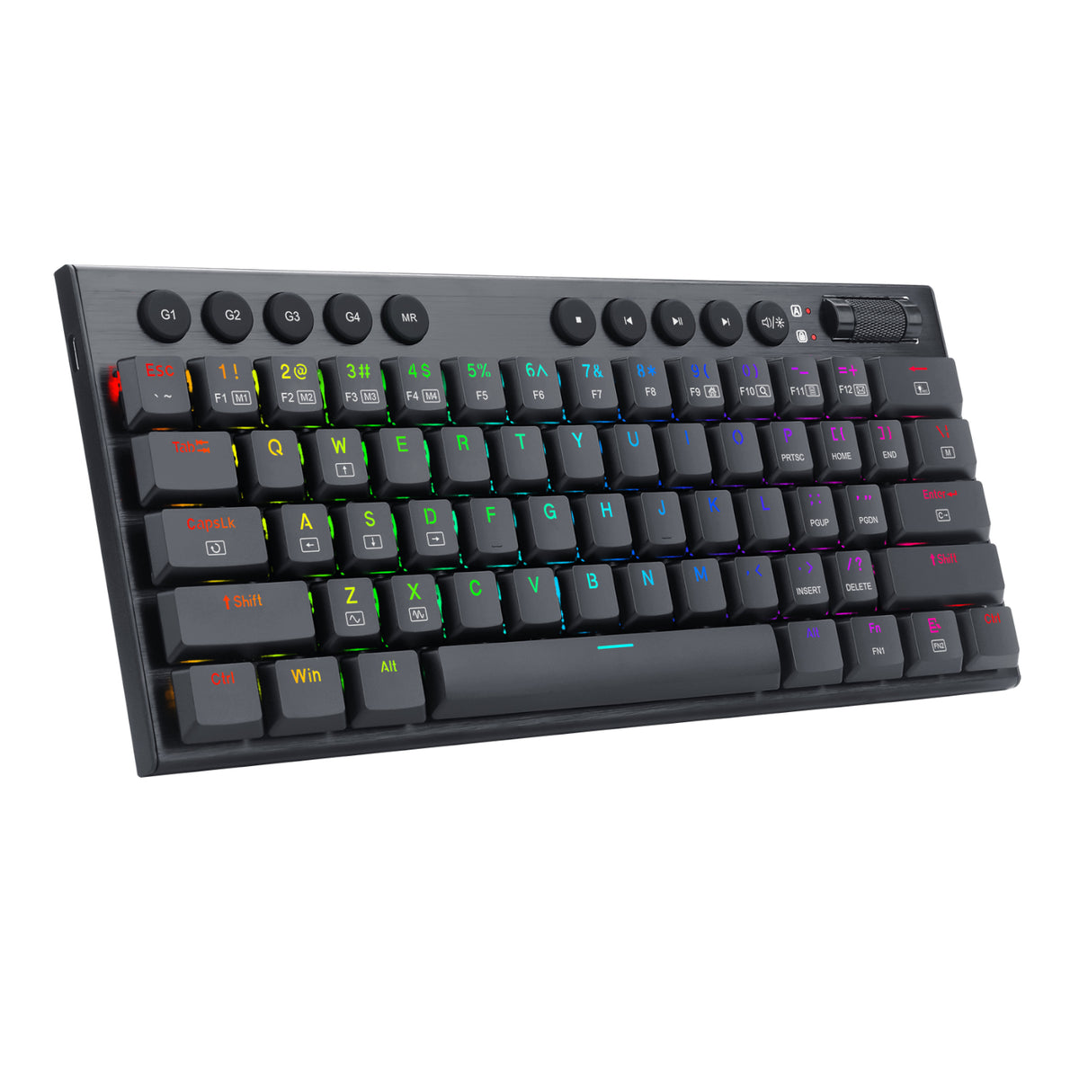 REDRAGON Horus Mini 61Key Red Switch RGB Low Profile Gaming Mechanical Keyboard - Black