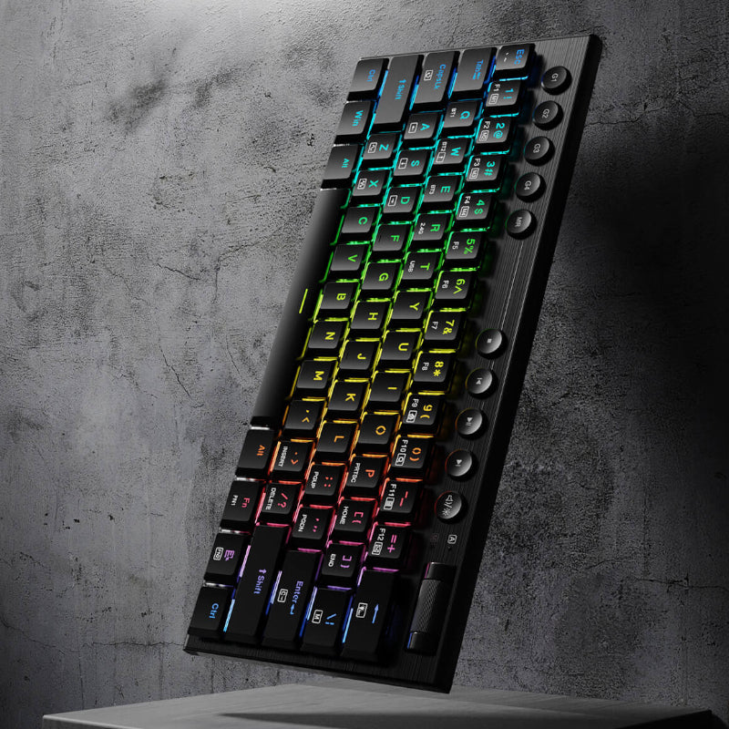 REDRAGON Horus Mini Pro 61Key Wireless Bluetooth Red Switch RGB Low Profile Gaming Mechanical Keyboard - Black