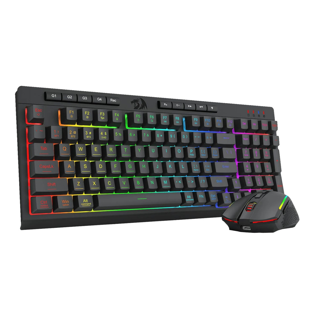 Redragon RYLO PRO S142 Tri-Mode RGB Gaming Keyboard and Mouse Combo