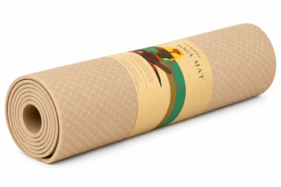 Textured Yoga & Exercise Mat – Non-Slip Fitness Mat (8mm) - Beige