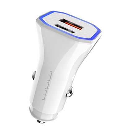 WUW-T54 12W USB+USB-C Car Charger - iPhone