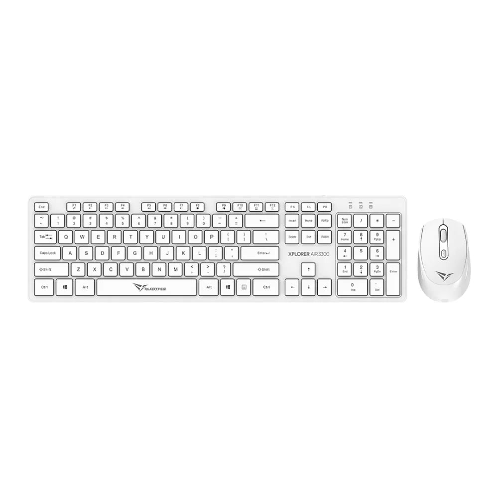 Alcatroz Xplorer Air 3300 Wireless Keyboard and Mouse - White